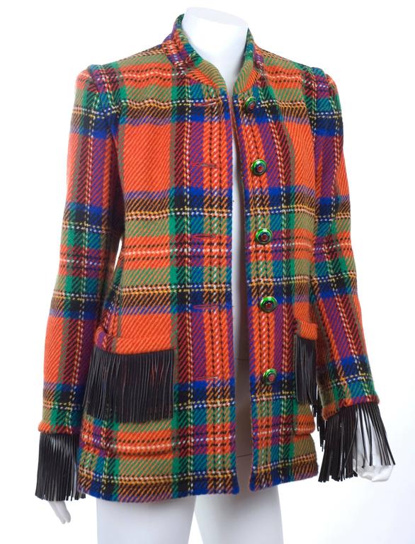 Saint Laurent Jacket In Wool Check 837047y3j60 1016 main image 0