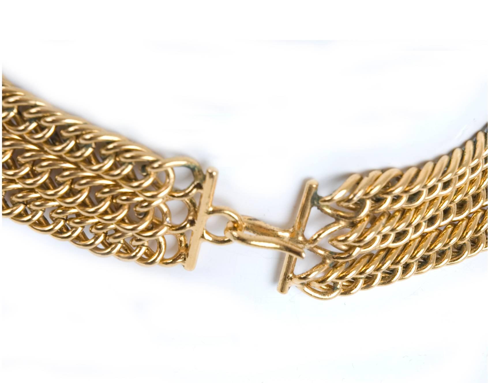 80's Chanel Vintage Leo Lion Mane Choker Necklace For Sale 3