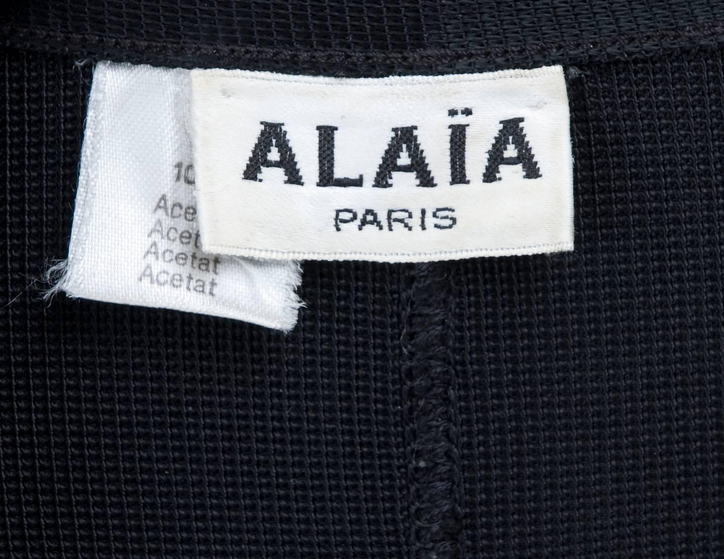 Rare Vintage 1980s Black Alaia Knit Cardigan For Sale 3