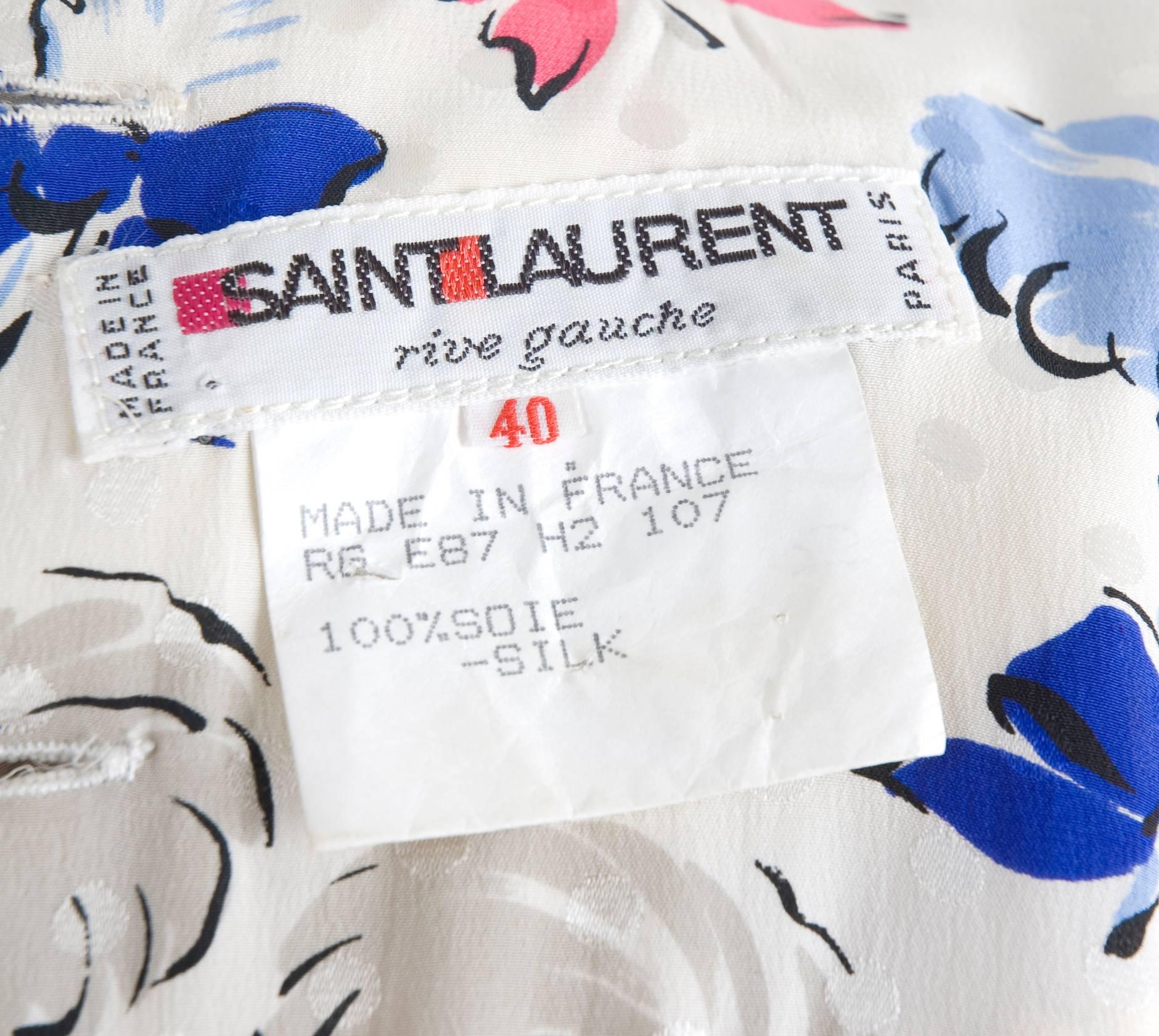 Vintage Yves Saint Laurent Silk Jacquard Dress With Matching Belt For Sale 3