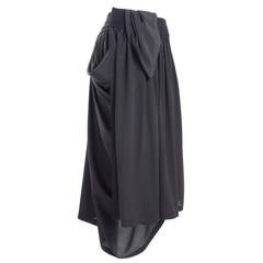 90's Yohji Yamamoto Black Silk Wrap Skirt