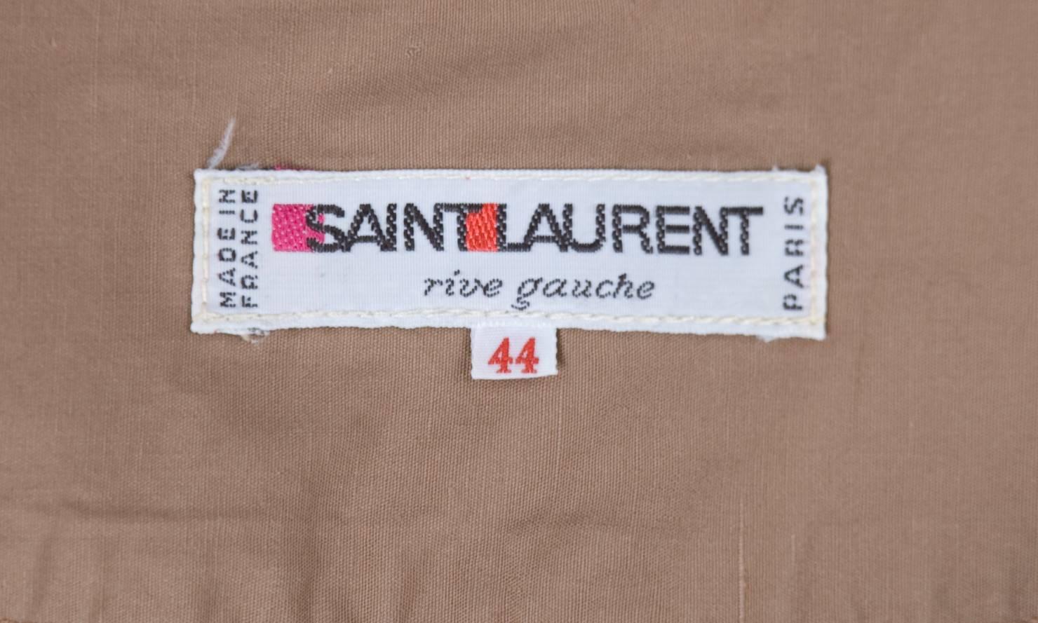 Vintage 80's Yves Saint Laurent Cotton Dress with Matching Belt For Sale 3