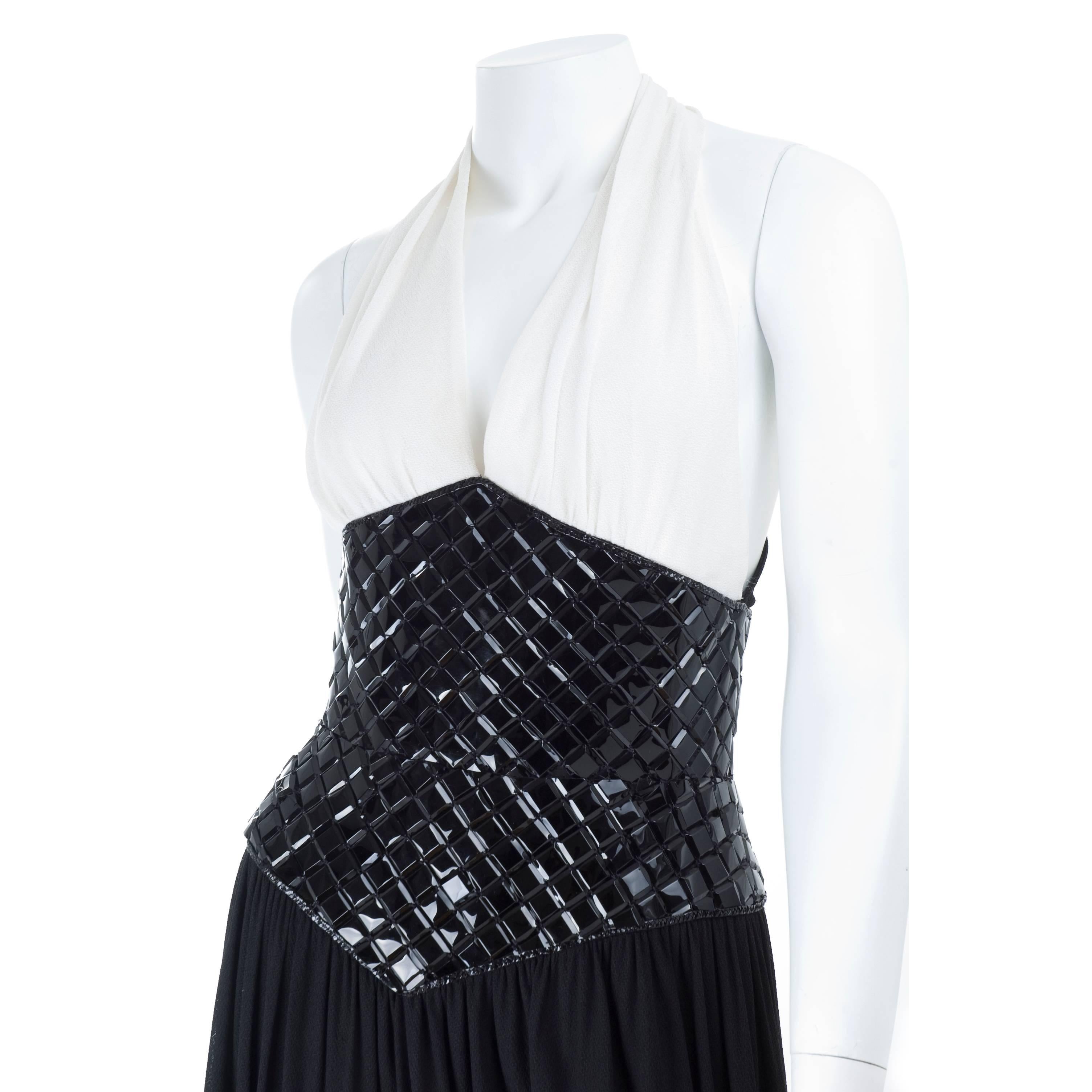 Women's 1995 Vintage Chanel Evening Dress Black & White Documented For Sale