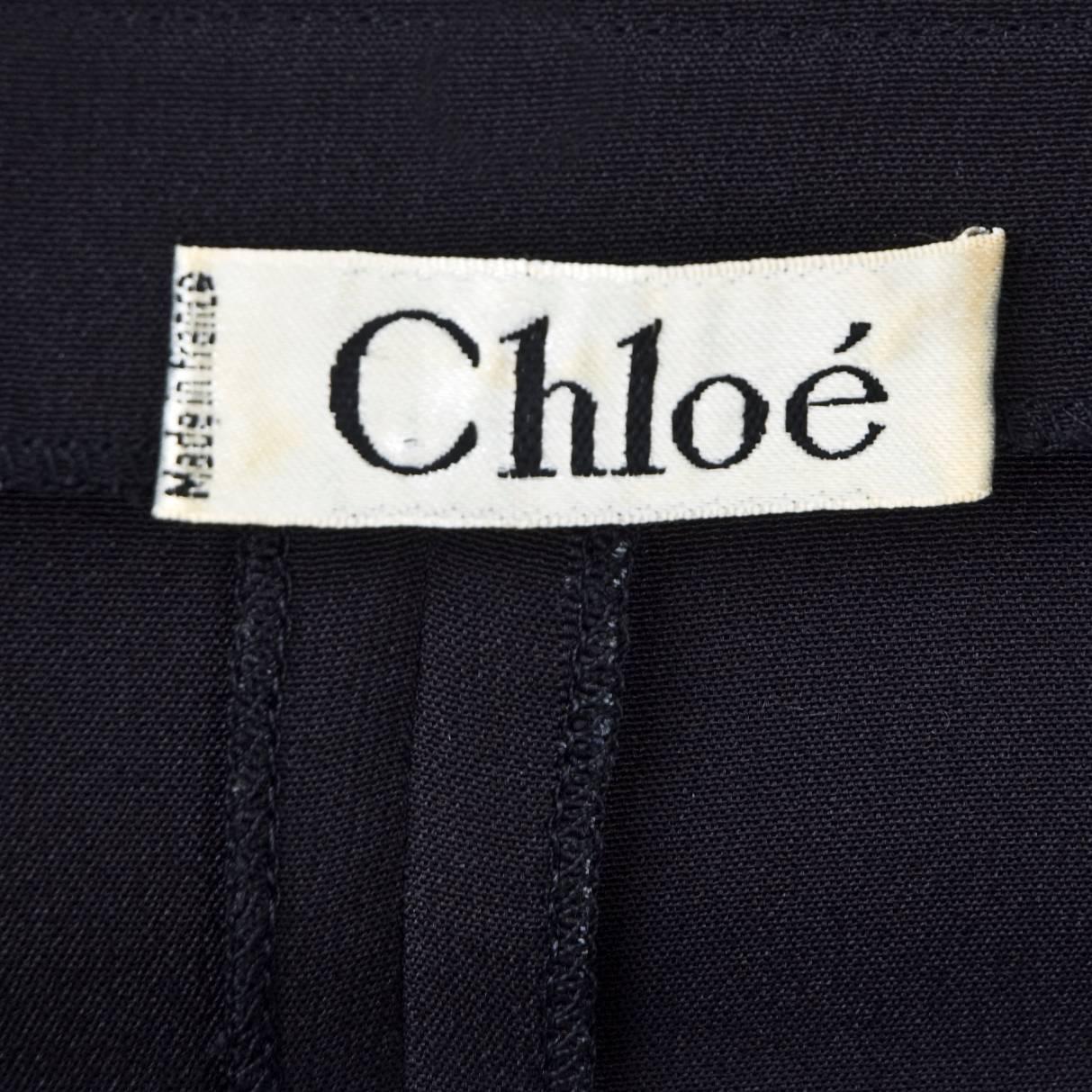 80s Chloe Black Evening Suit with Star Embroidery For Sale 5