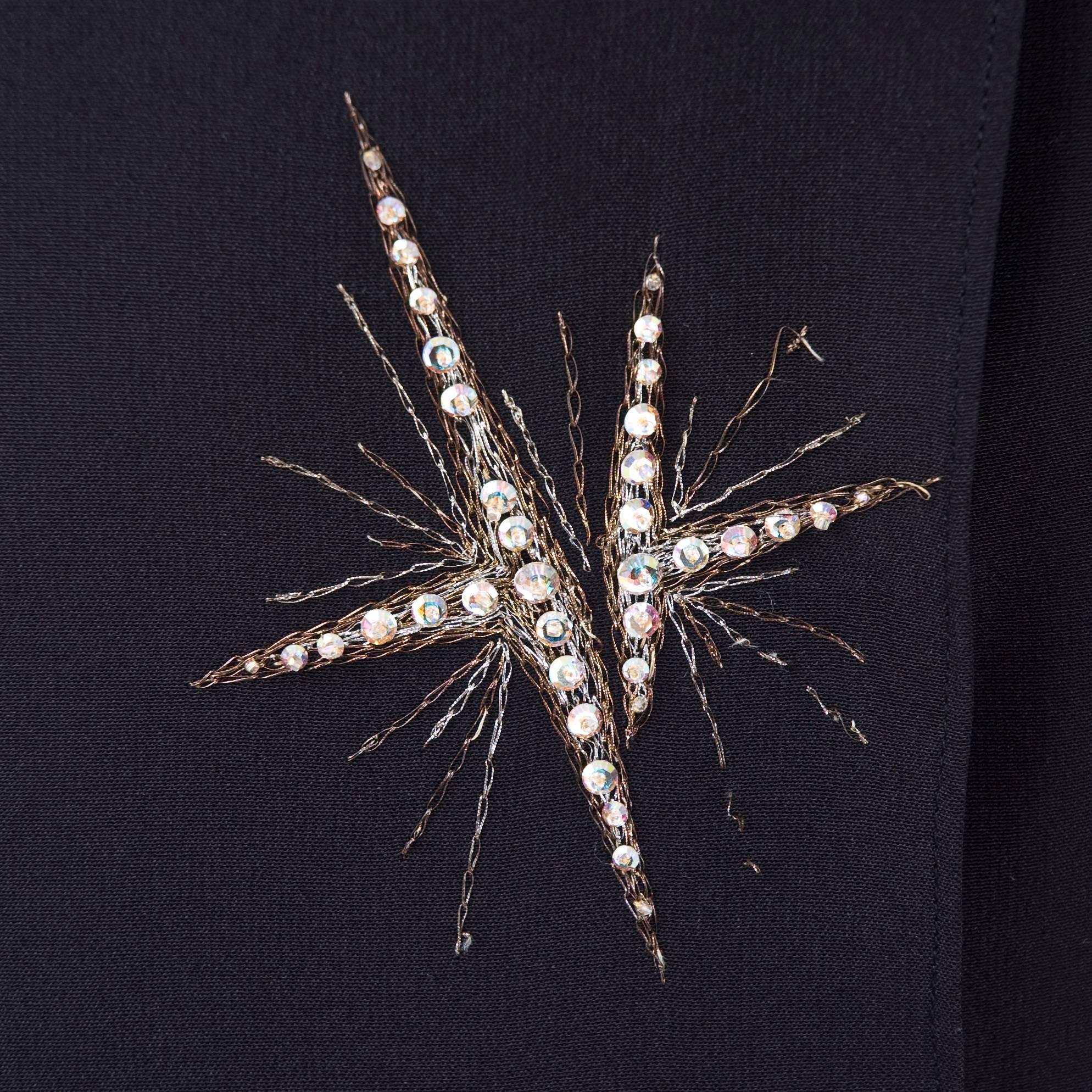 80s Chloe Black Evening Suit with Star Embroidery In Good Condition For Sale In Hamburg, Deutschland