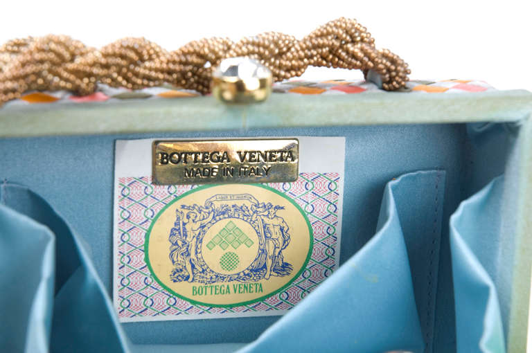 Bottega Veneta Woven Silk Evening Bag in Multi Color Pastel For Sale 2