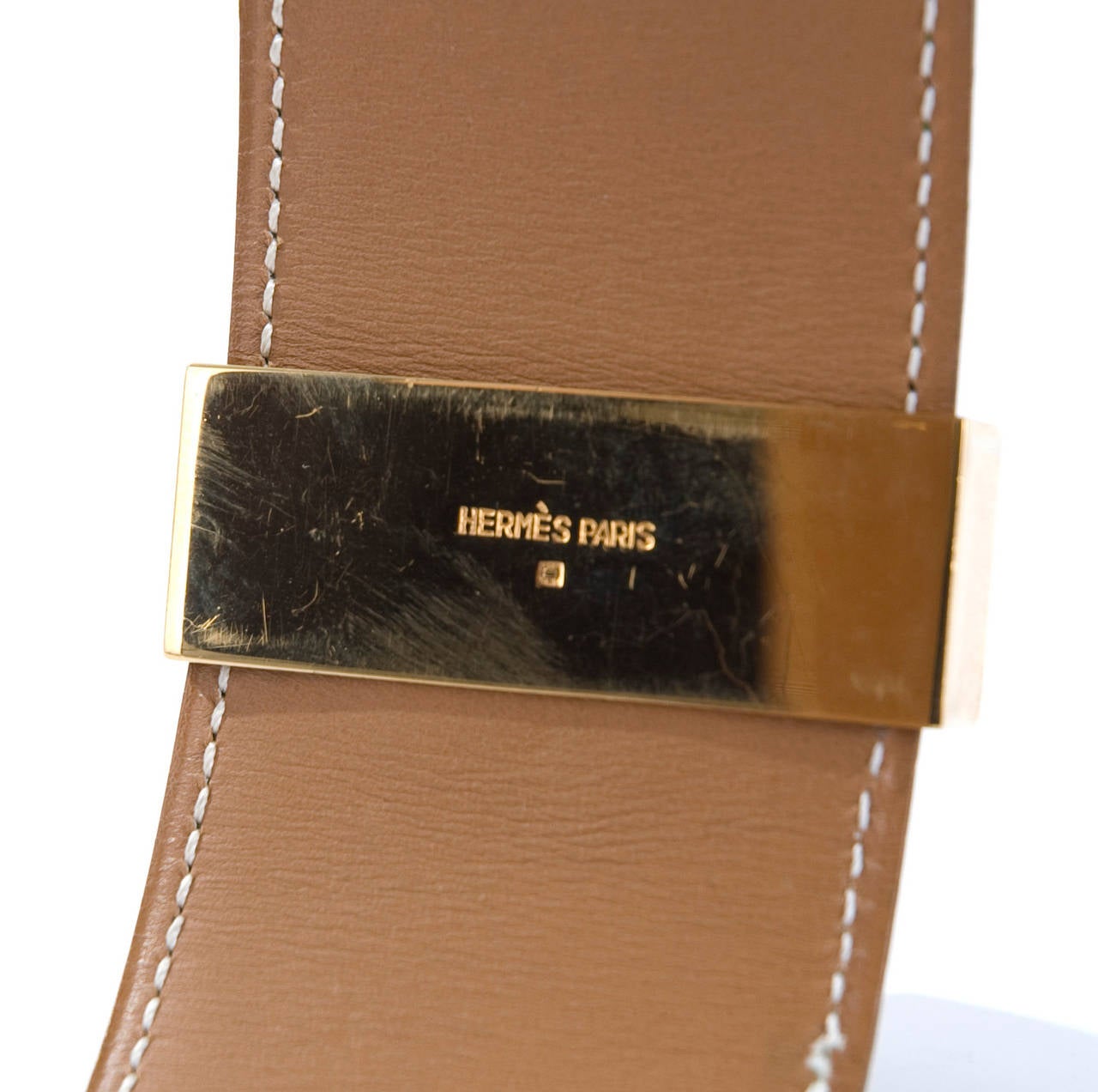 Green Hermès Collier de Chien Leather belt For Sale 1