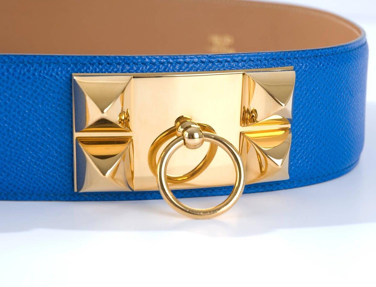 Blue Hermès Collier de Chien Leather Belt In Excellent Condition For Sale In Hamburg, Deutschland