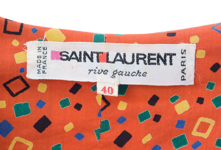 1971 Yves Saint Laurent Cotton Dress with Double Heart Belt 6