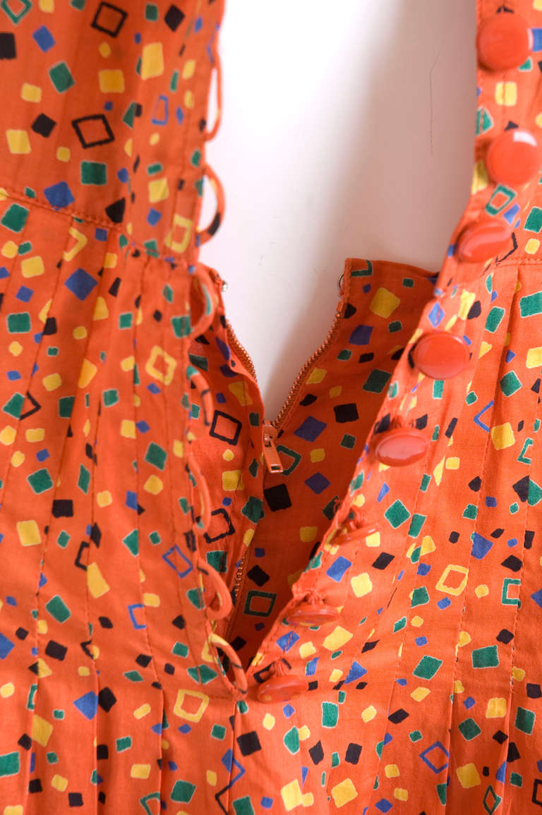 1971 Yves Saint Laurent Cotton Dress with Double Heart Belt 5