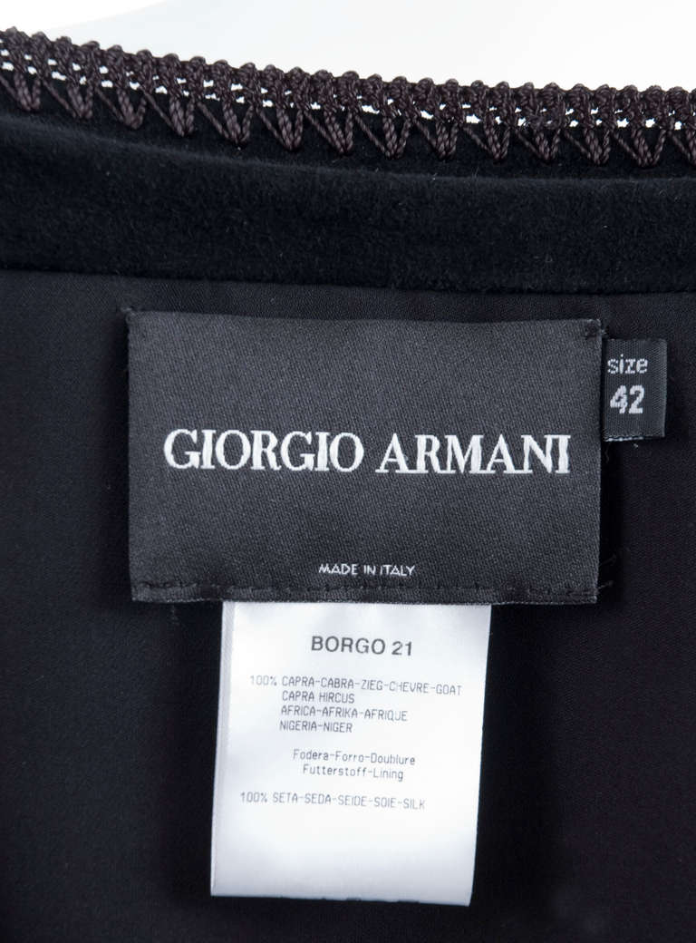 Giorgio Armani Embroidered Suede Leather Jacket For Sale 1