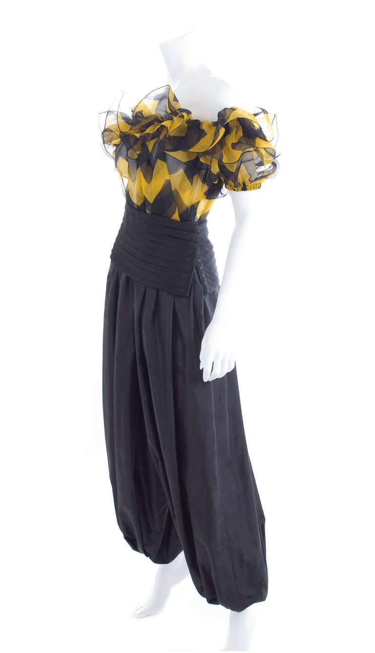 Women's Yves Saint Laurent Harem Pants, Blouse and Cummerbund