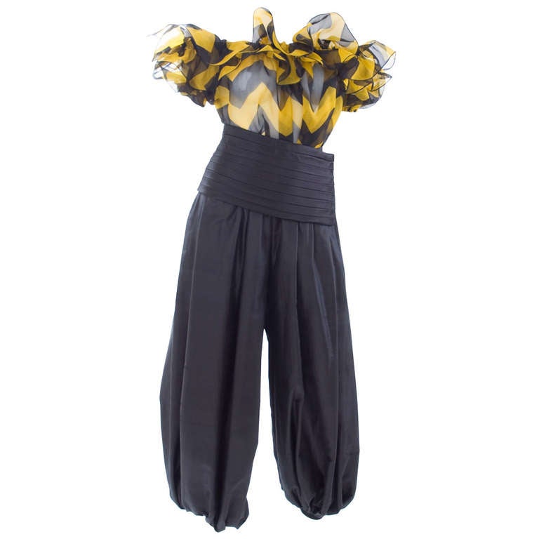 Yves Saint Laurent Harem Pants, Blouse and Cummerbund