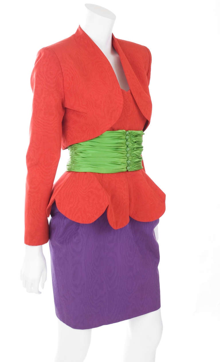 80's  Lanvin Bustier Dress with Jacket In Excellent Condition For Sale In Hamburg, Deutschland