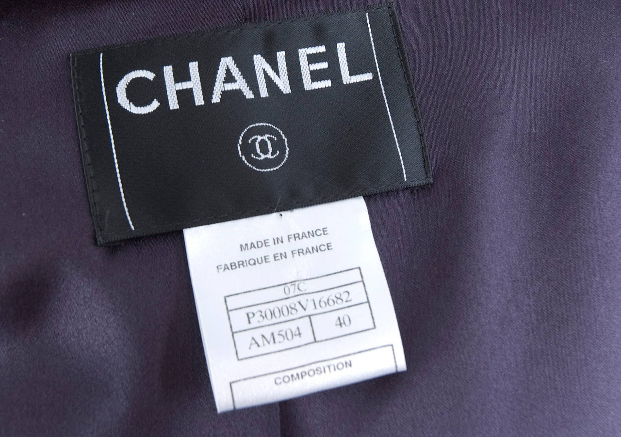 Chanel Silk Jacket in Navy For Sale 3