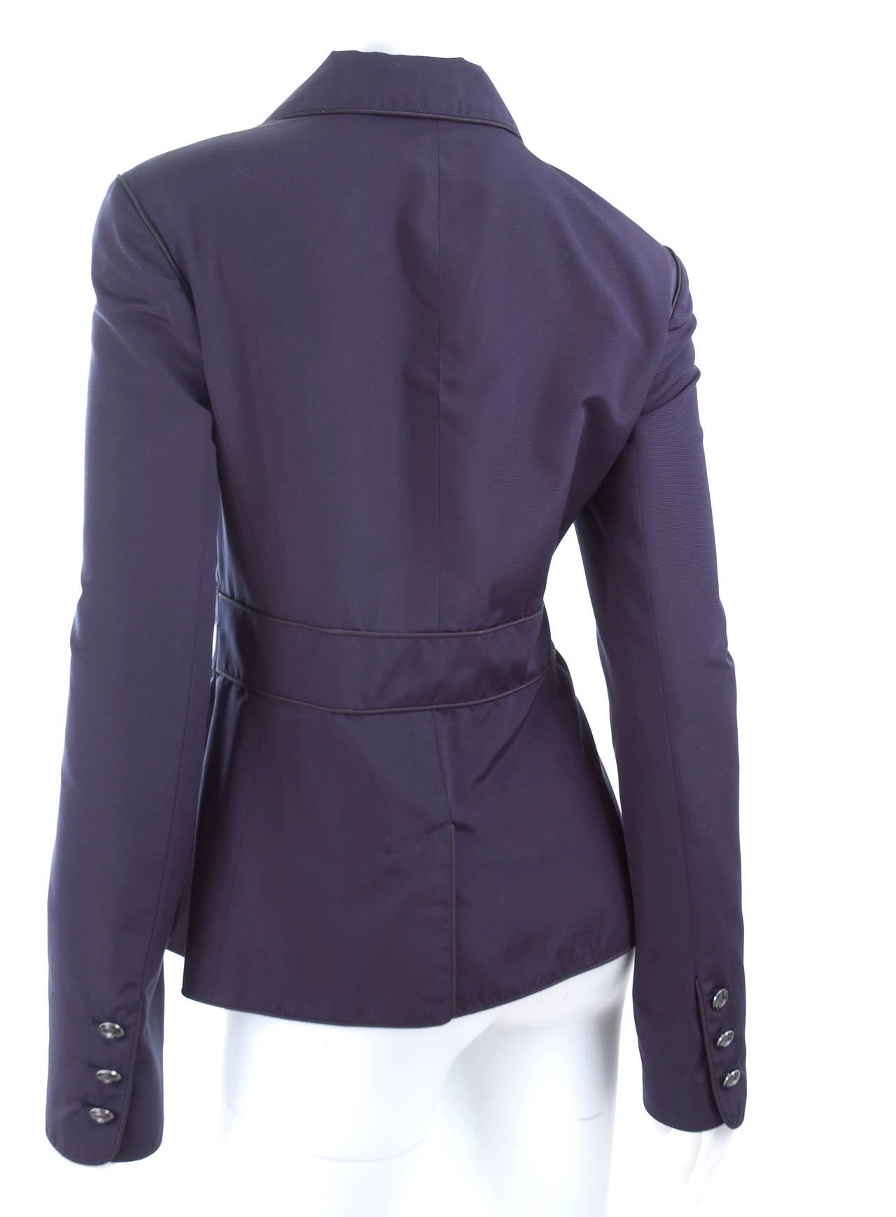 Chanel Silk Jacket in Navy For Sale 2