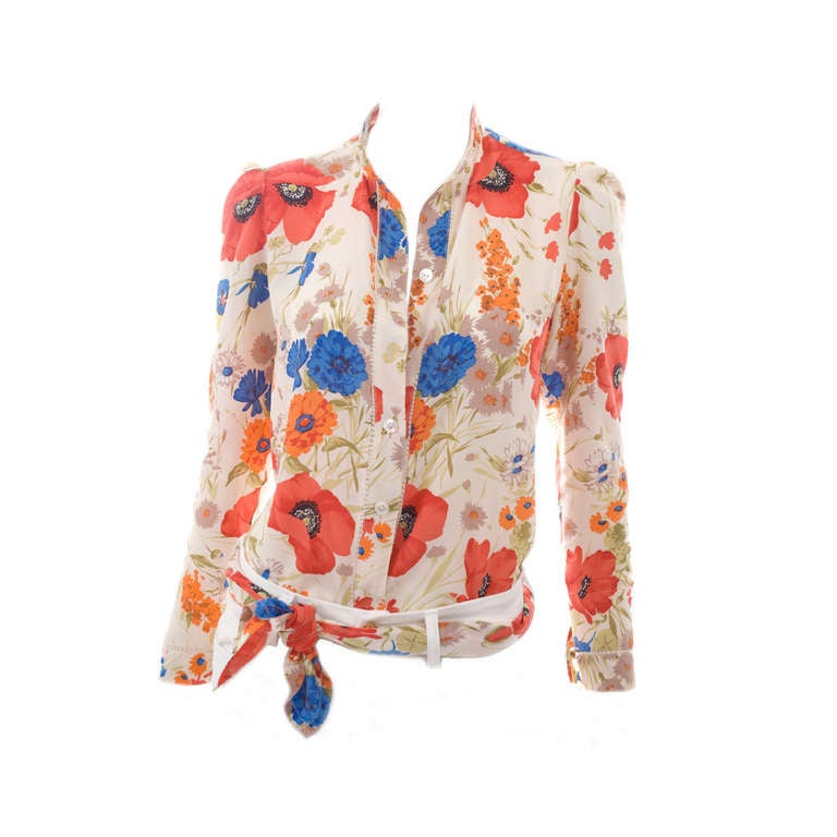 80"s Chloe Silk Blouse with Scarf.