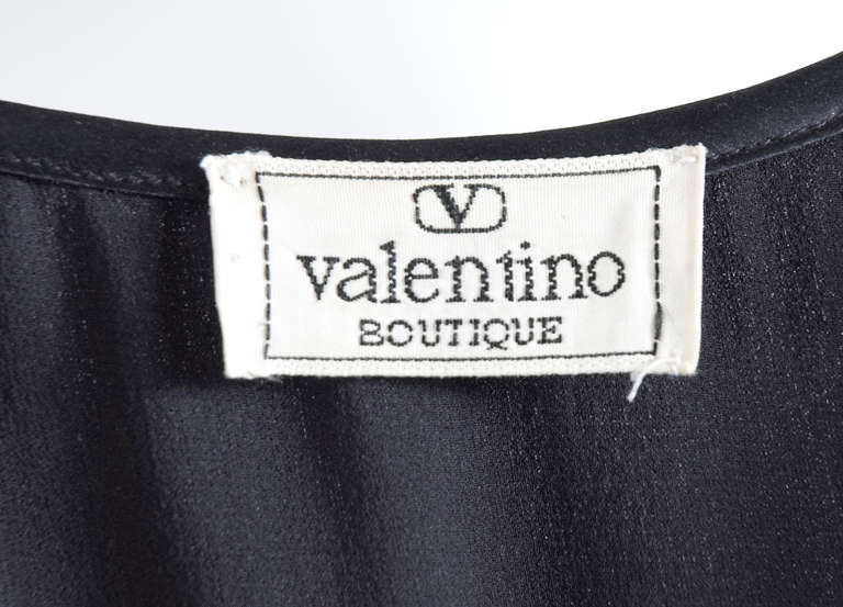 1980 Valentino Black Velvet Evening Dress For Sale 6