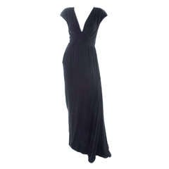 1980 Valentino Black Velvet Evening Dress