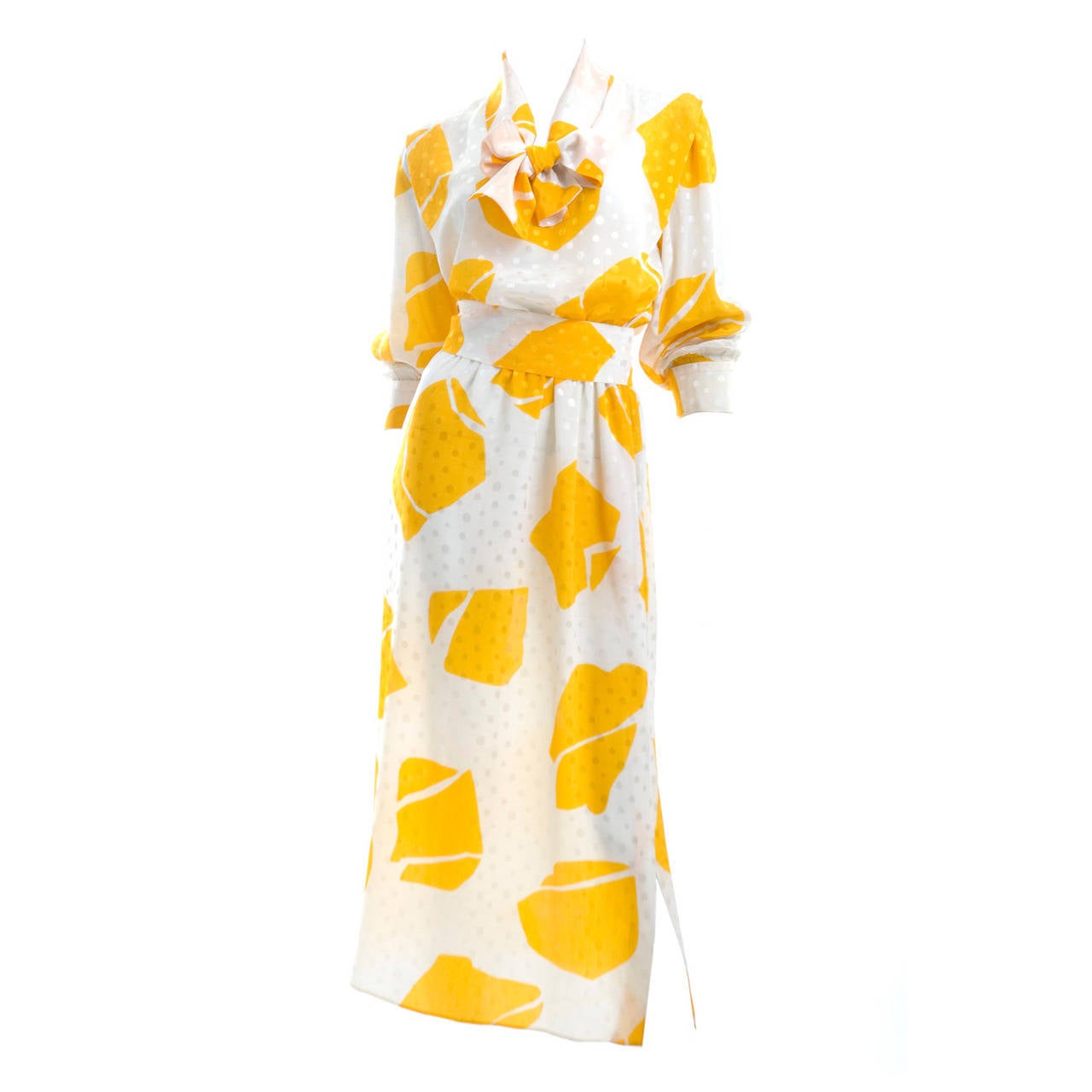 70's Ted Lapidus Silk Dress For Sale at 1stDibs