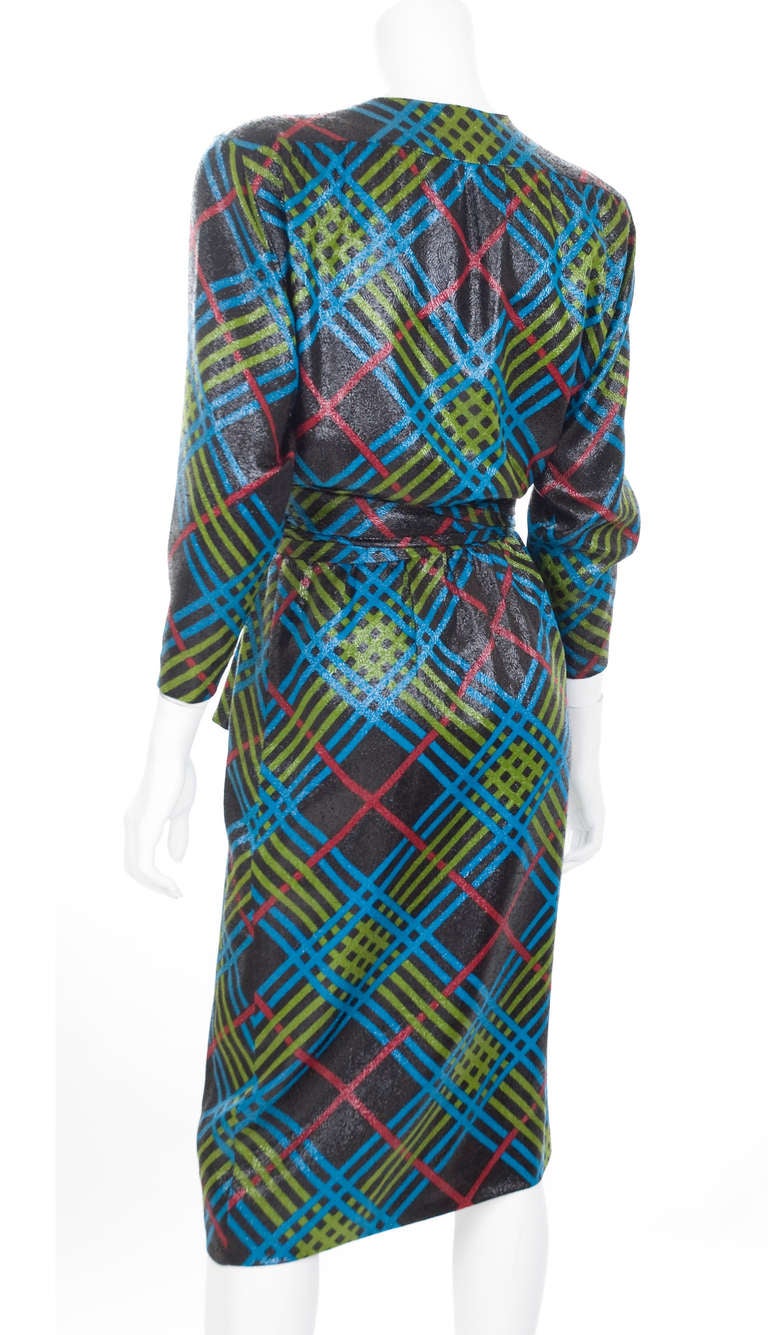 80's Yves Saint Laurent Wrap Cocktail Dress. For Sale 1