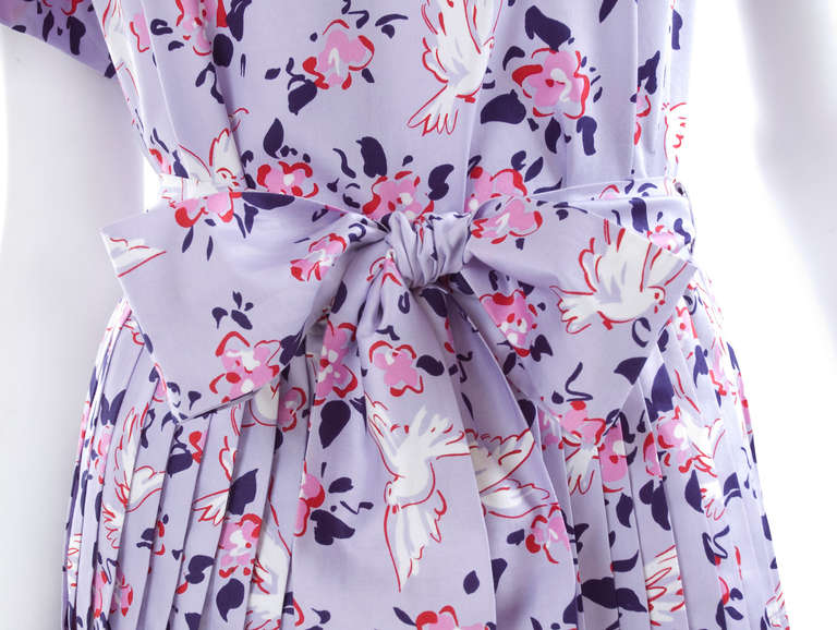 79's Yves Saint Laurent White Dove's Print Dress 3