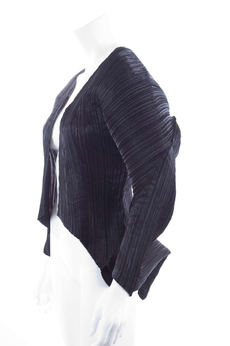 Women's 80's Issey Miyake Black Sculptural Jacket For Sale