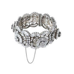 Ca.1920 Zirconia on Silver Bracelet