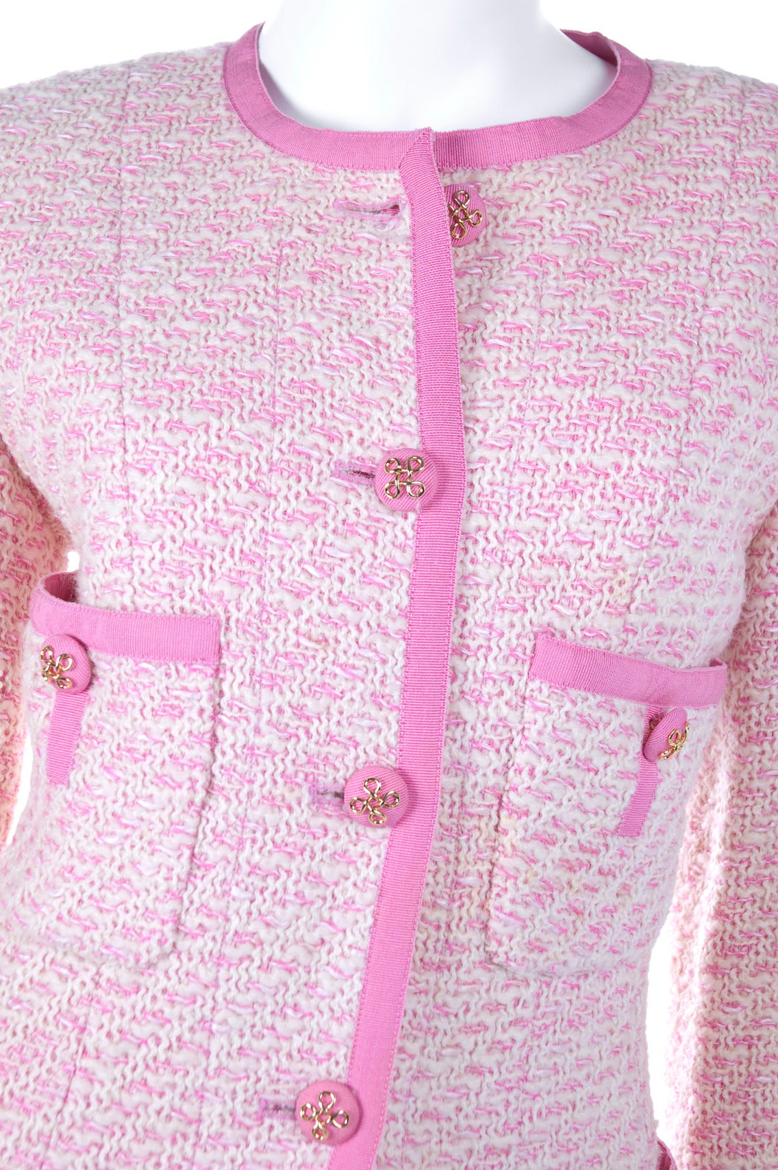 Chanel Suit in Pink and Creme Documented For Sale 2