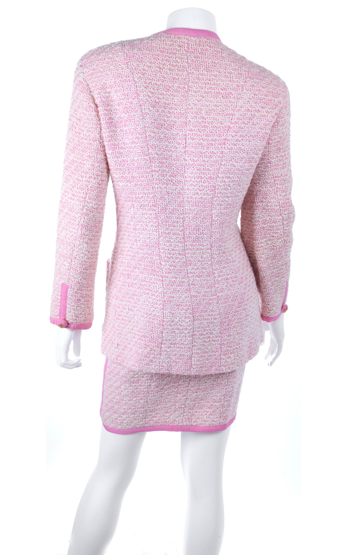 Chanel Suit in Pink and Creme Documented For Sale 3