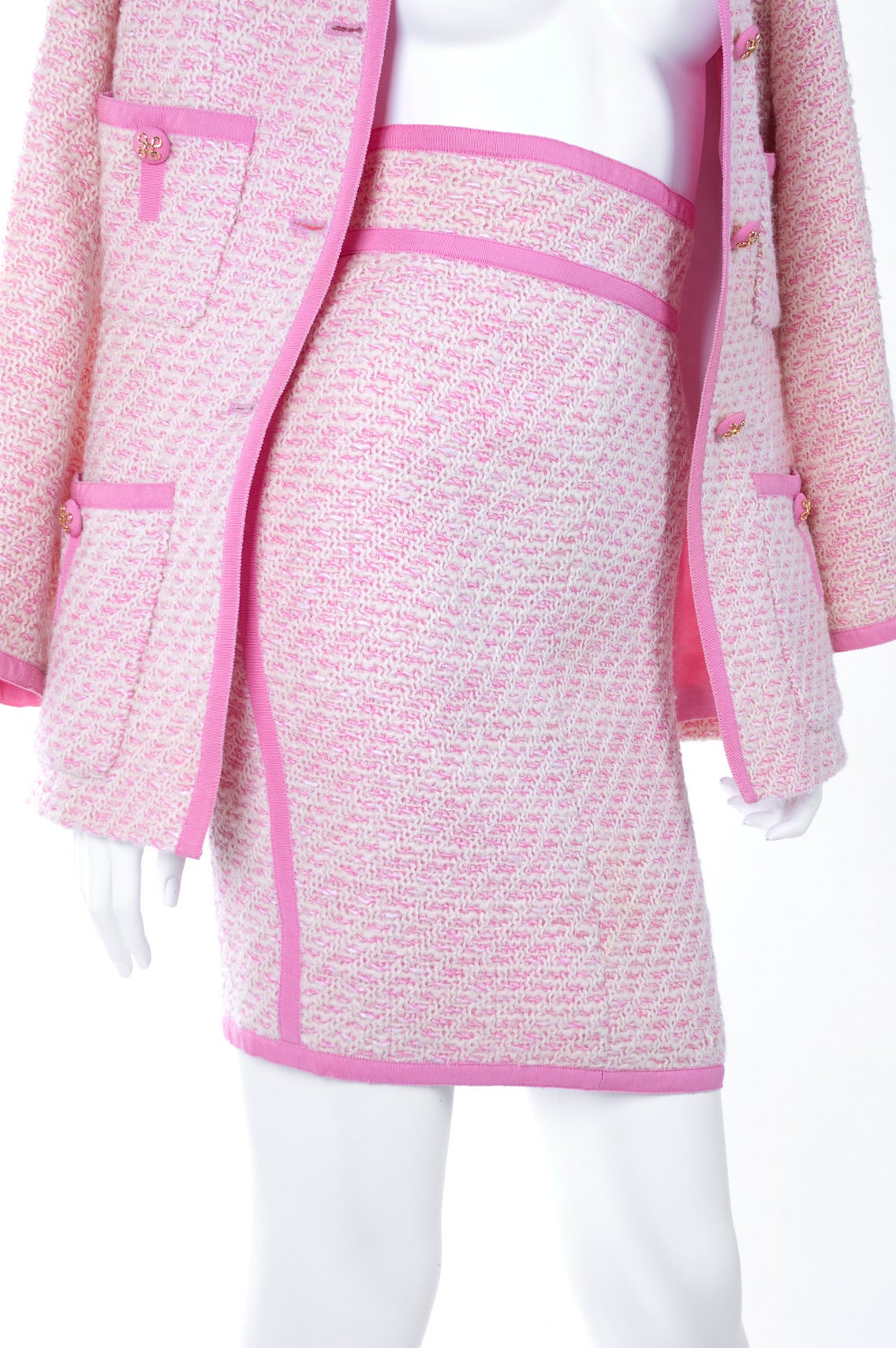 Chanel Suit in Pink and Creme Documented For Sale 4