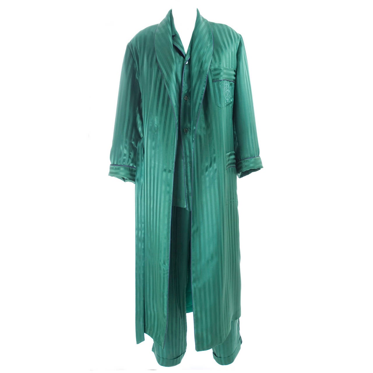 LOUIS VUITTON Rare 2019 Coddington Catagram monogram silk pajama pants FR44  XL