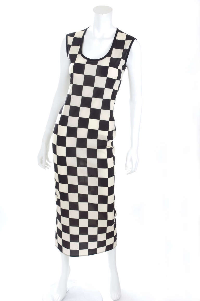 Gray Vintage 1990's Gianni Versace Couture Maxi Dress For Sale