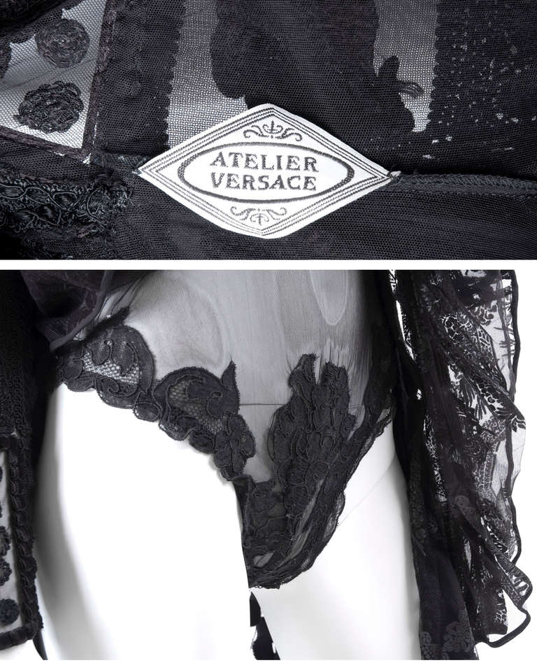 90's Atelier Versace Black Dress or Top 6