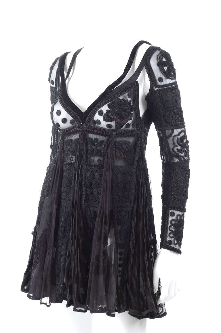 90's Atelier Versace Black Dress or Top 4