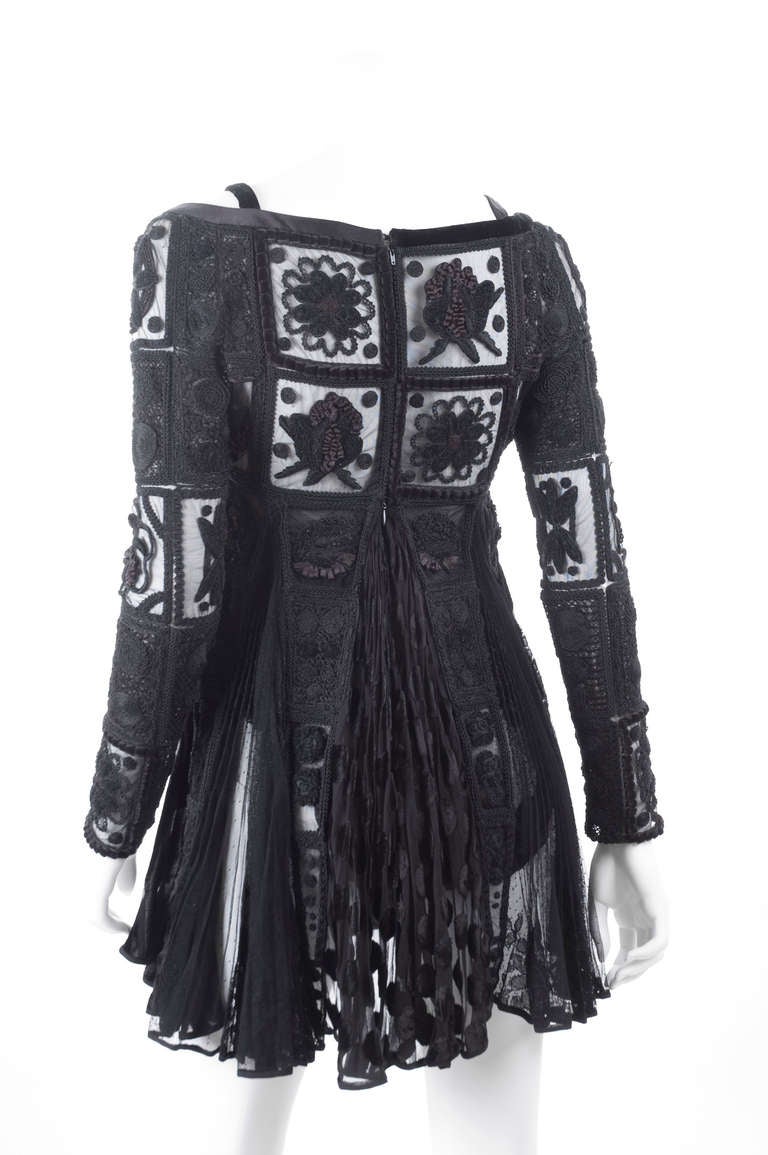 90's Atelier Versace Black Dress or Top 3