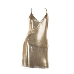 1982 Gianni Versace Couture Metal Mesh Oroton Top and Skirt For Sale at ...