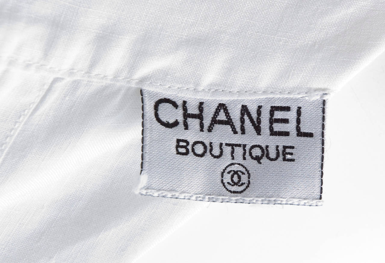 Vintage 1980 Chanel Linen Dress For Sale 3