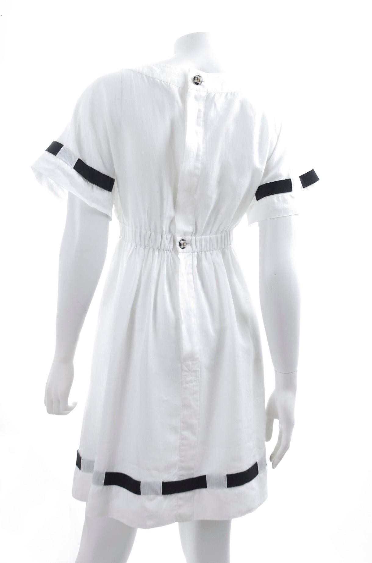 Vintage 1980 Chanel Linen Dress For Sale 1