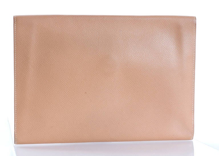Women's Hermes Pochette RIO brown Couchevel Leather.