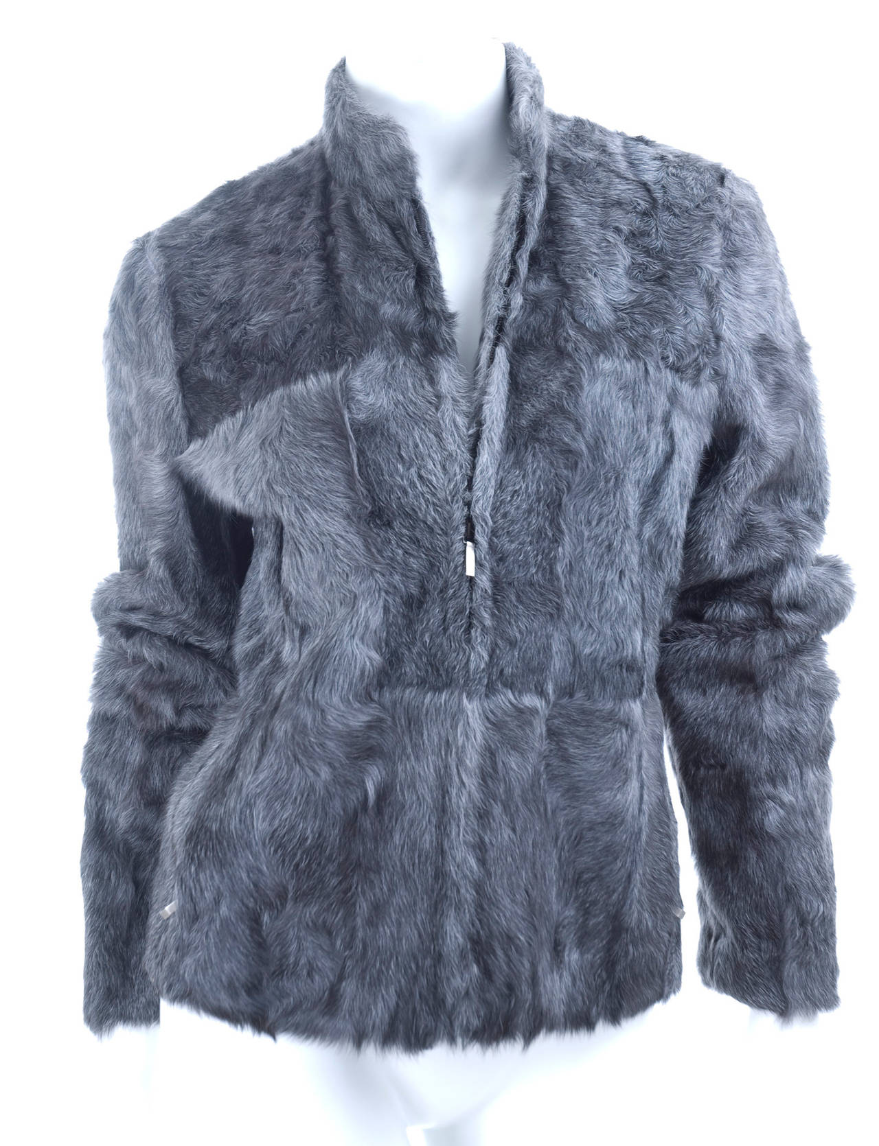 Gray 1990s Jil Sander 2in1 Jacket Cashmere and Fur For Sale