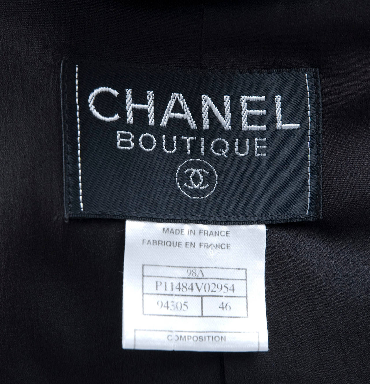 CHANEL Black Chanel Jacket size 46 For Sale 3