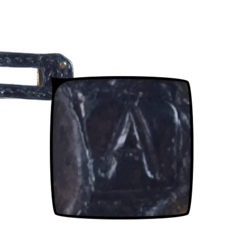 Women's Hermes Shiny Black Nilo Crocodile Kelly Ado Backpack Bag