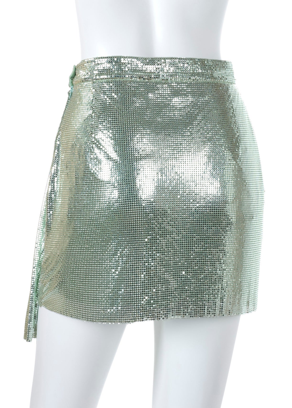 1994 Gianni Versace Couture Oroton Metal Mesh Skirt at 1stDibs