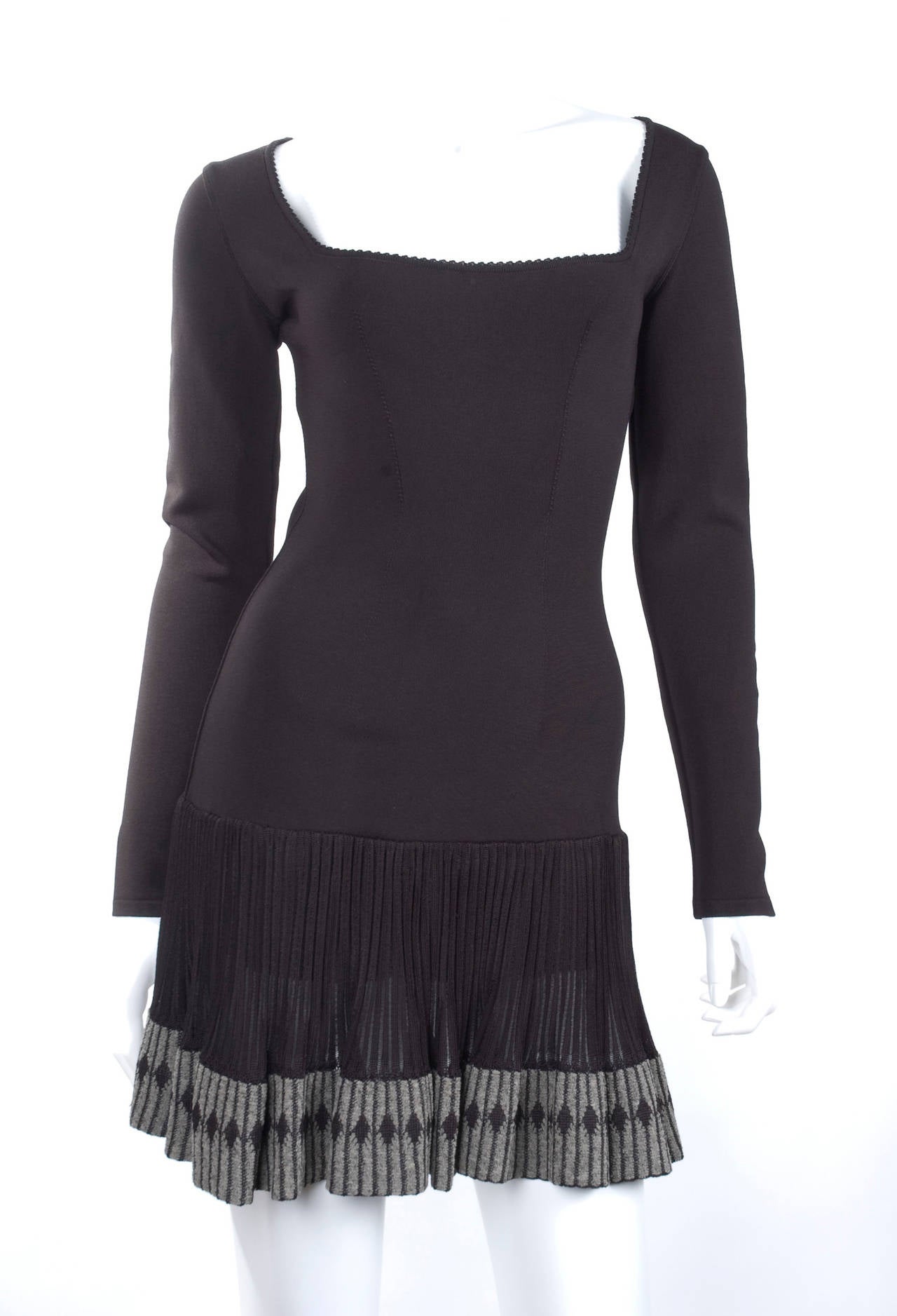 80's Black Alaia Knit Dress.
Size M