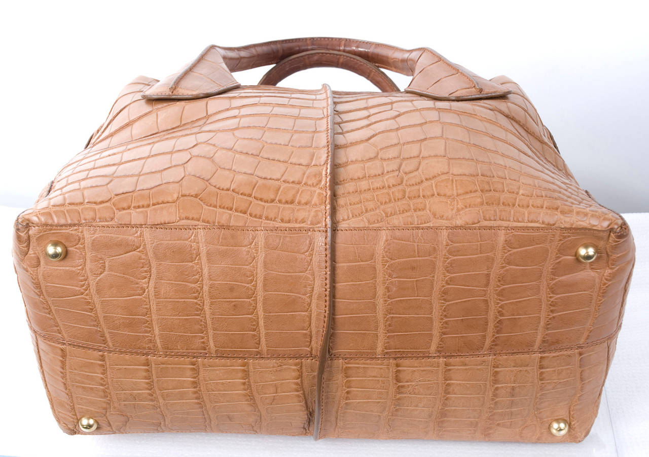 Tod's D- Luxury Bag in Alligator Medium Bauletto Bowler For Sale 3
