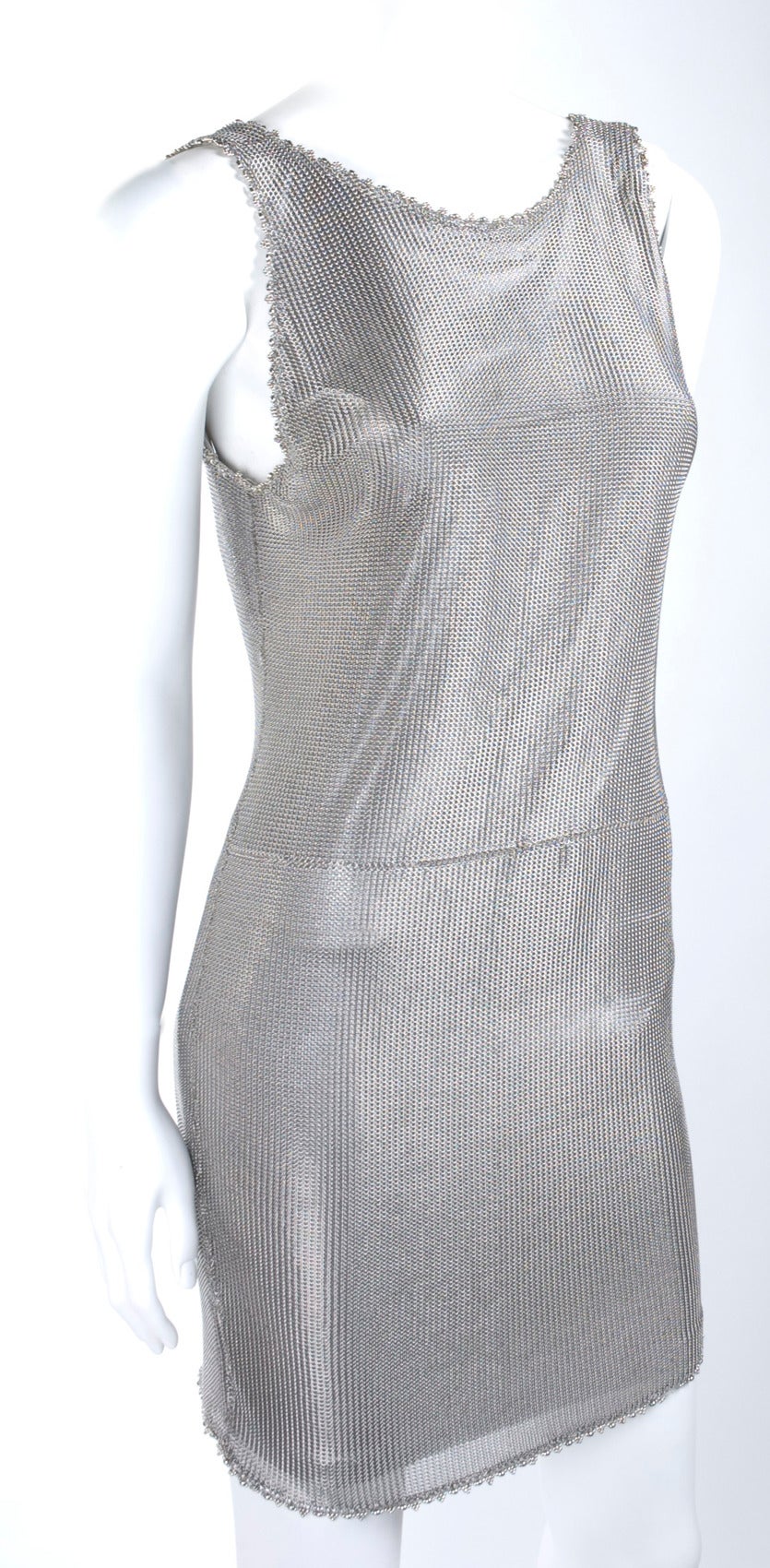 Women's 80's Atelier Gianni Versace Chain Link Metal Dress. For Sale