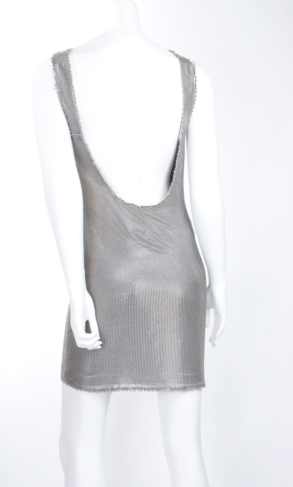 80's Atelier Gianni Versace Chain Link Metal Dress. For Sale 3