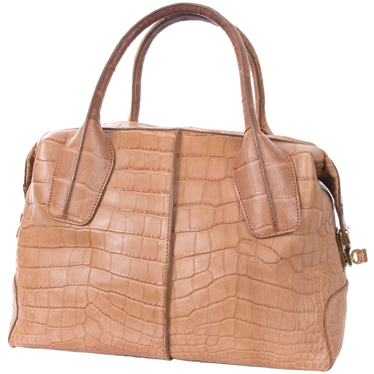 Tod's D- Luxury Bag in Alligator Medium Bauletto Bowler For Sale