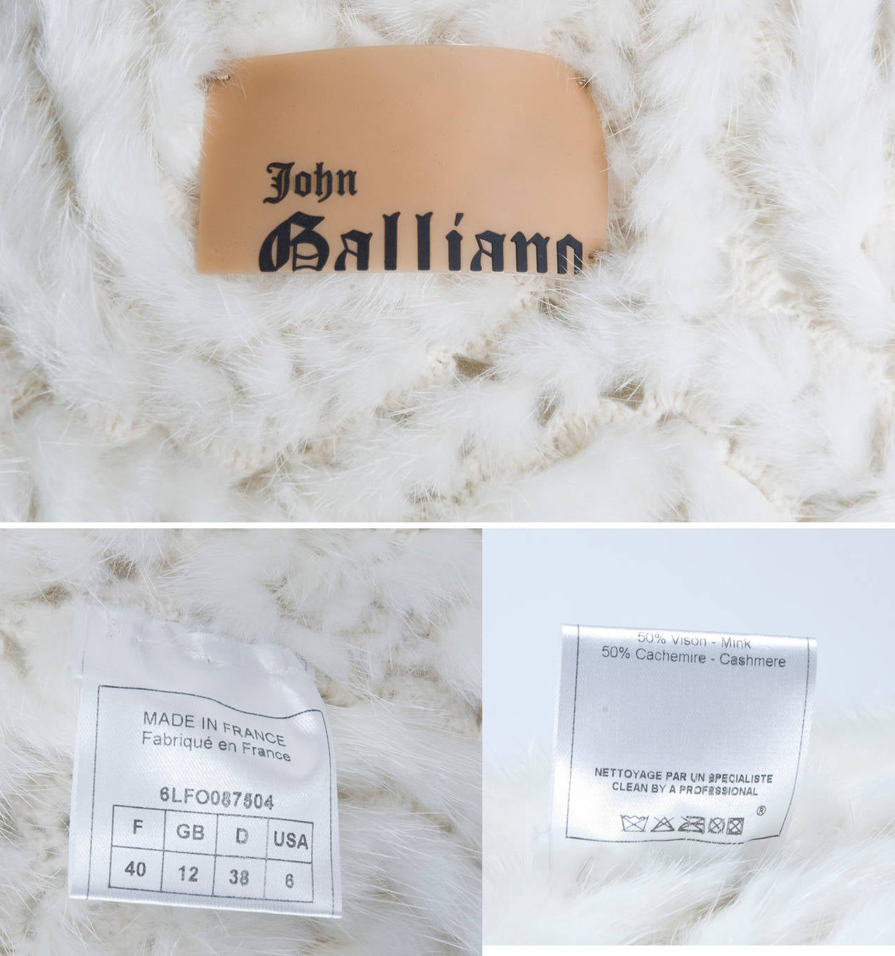 John Galliano White Mink Coat For Sale 4